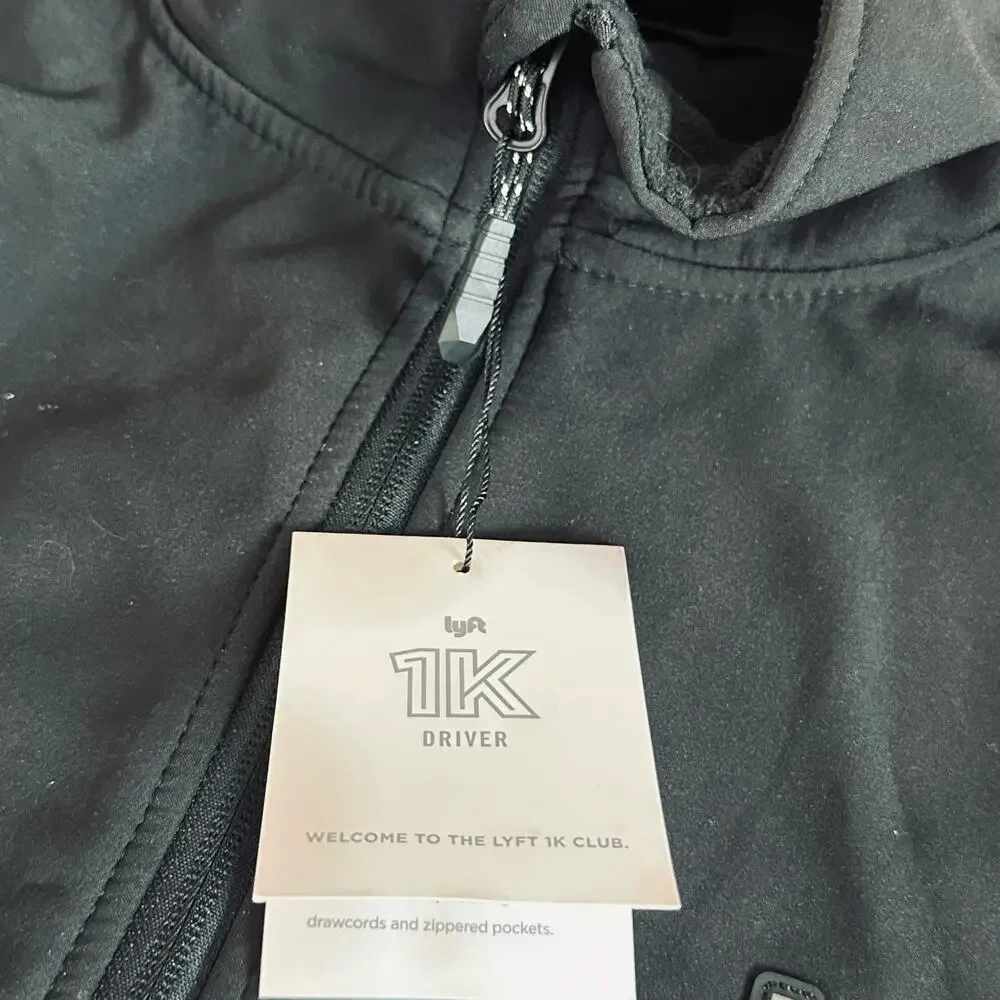 New LYFT Driver Club 1k Jacket Men's 4XL Full Zip Soft Shell Fleece Black